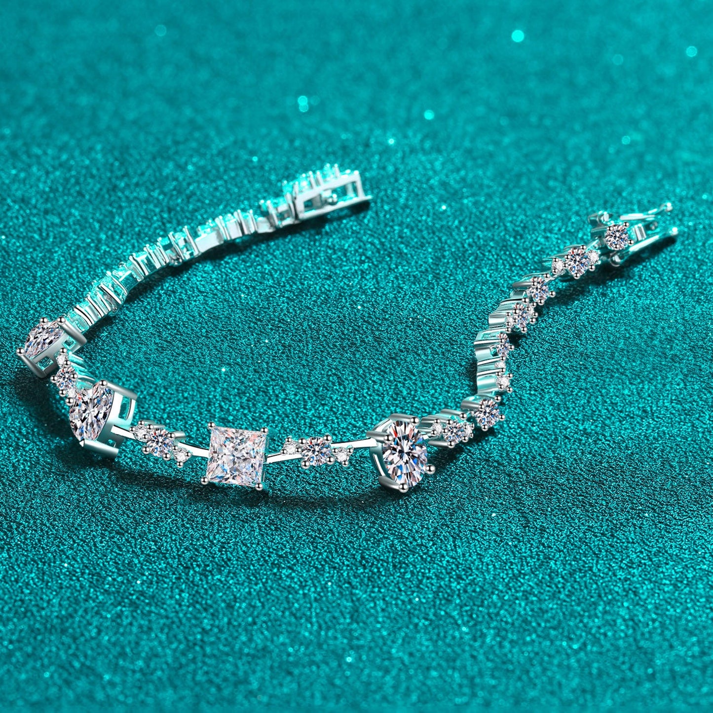 Celestial Shine 6.2 Carat Moissanite Silver Bracelet