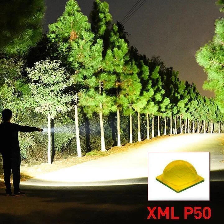 90000 Lumens XHP50.2 Tactical LED Flashlight – Ultra Bright & Rechargeable
