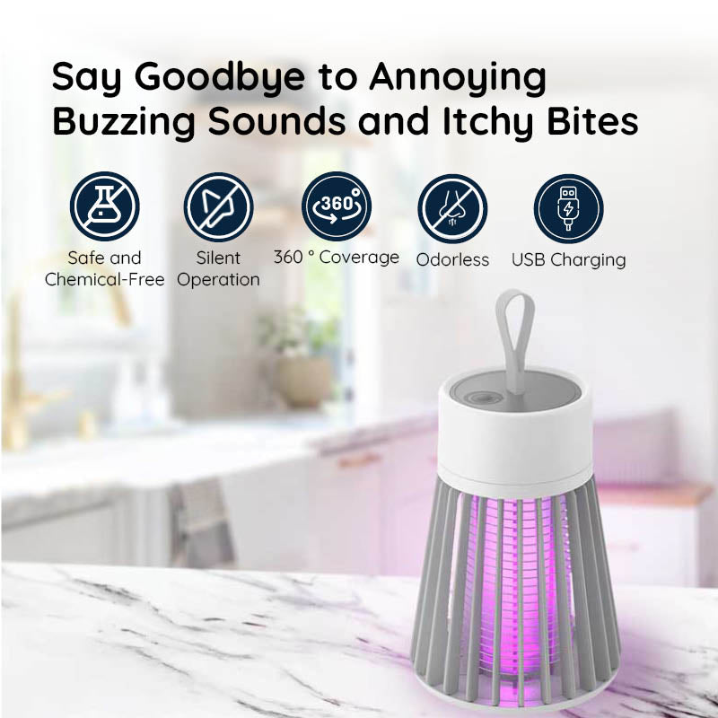 Lampe anti-moustiques rechargeable USB portable – Électrocuteur d'insectes intérieur et extérieur avec lumière LED