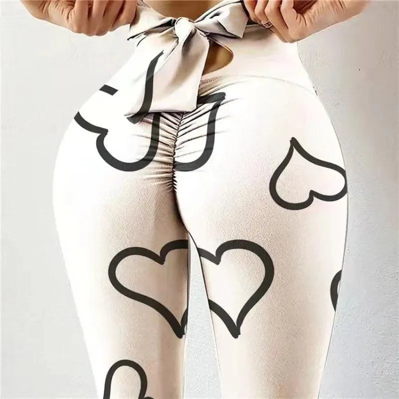 Butterfly Printed Yoga Pants Bow Bandage Tights Push Up Exercise Fitness Yoga Legging