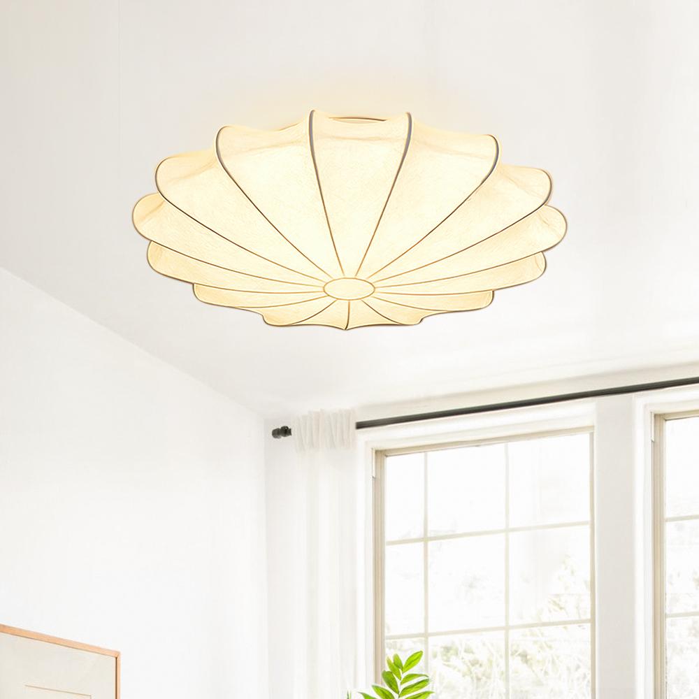 Lámpara de techo moderna empotrada de 3 luces con pantalla de lámpara de seda