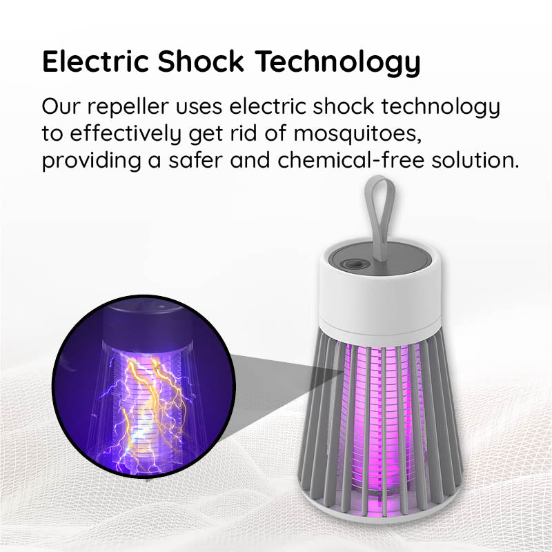 Lampe anti-moustiques rechargeable USB portable – Électrocuteur d'insectes intérieur et extérieur avec lumière LED