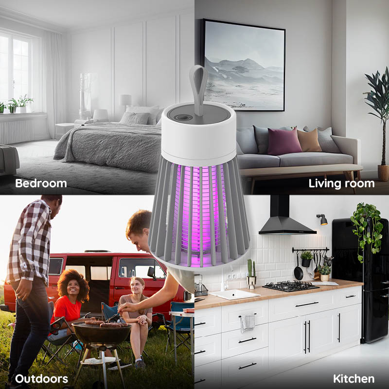 Lampe anti-moustiques rechargeable USB portable – Électrocuteur d'insectes intérieur et extérieur avec lumière LED