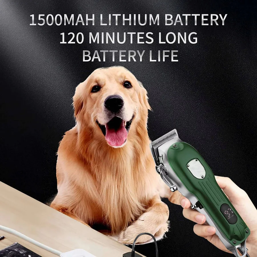 Dog Hair Clipper with Metal Housing – Rechargeable, Pro-Grade Pet Grooming Kit
