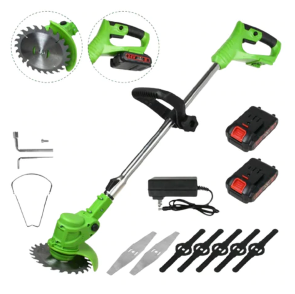 Cordless Electric Weed Eater – Rechargeable Grass Trimmer with Adjustable Head