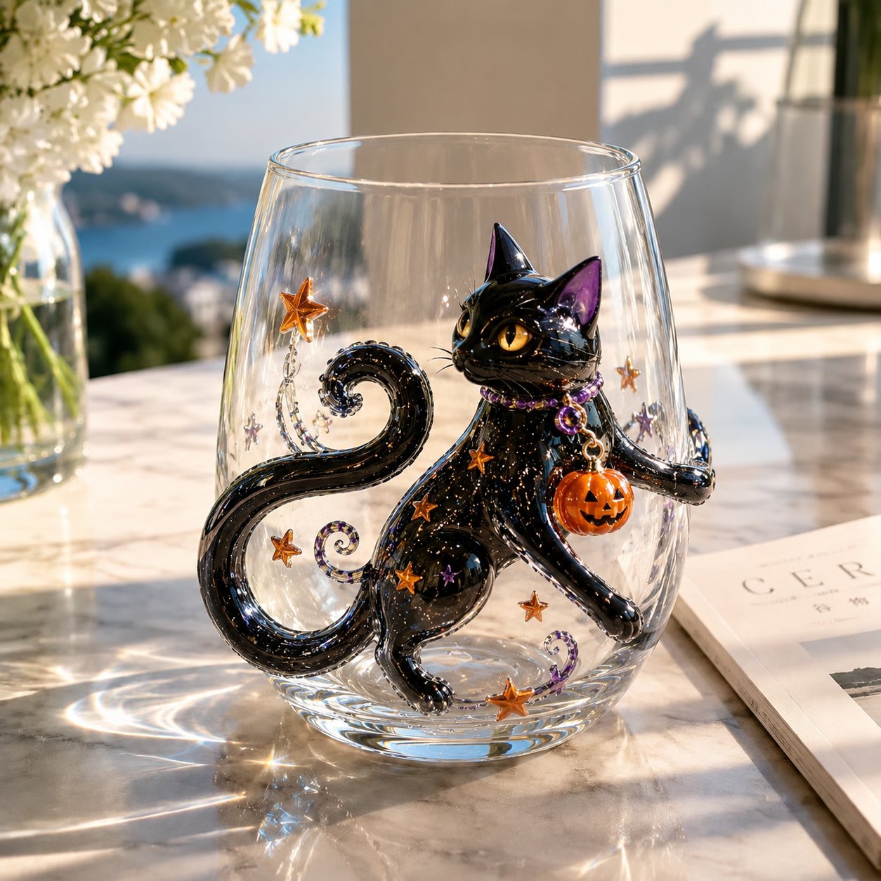 SpookySip – Artisan Halloween Drinking Glass
