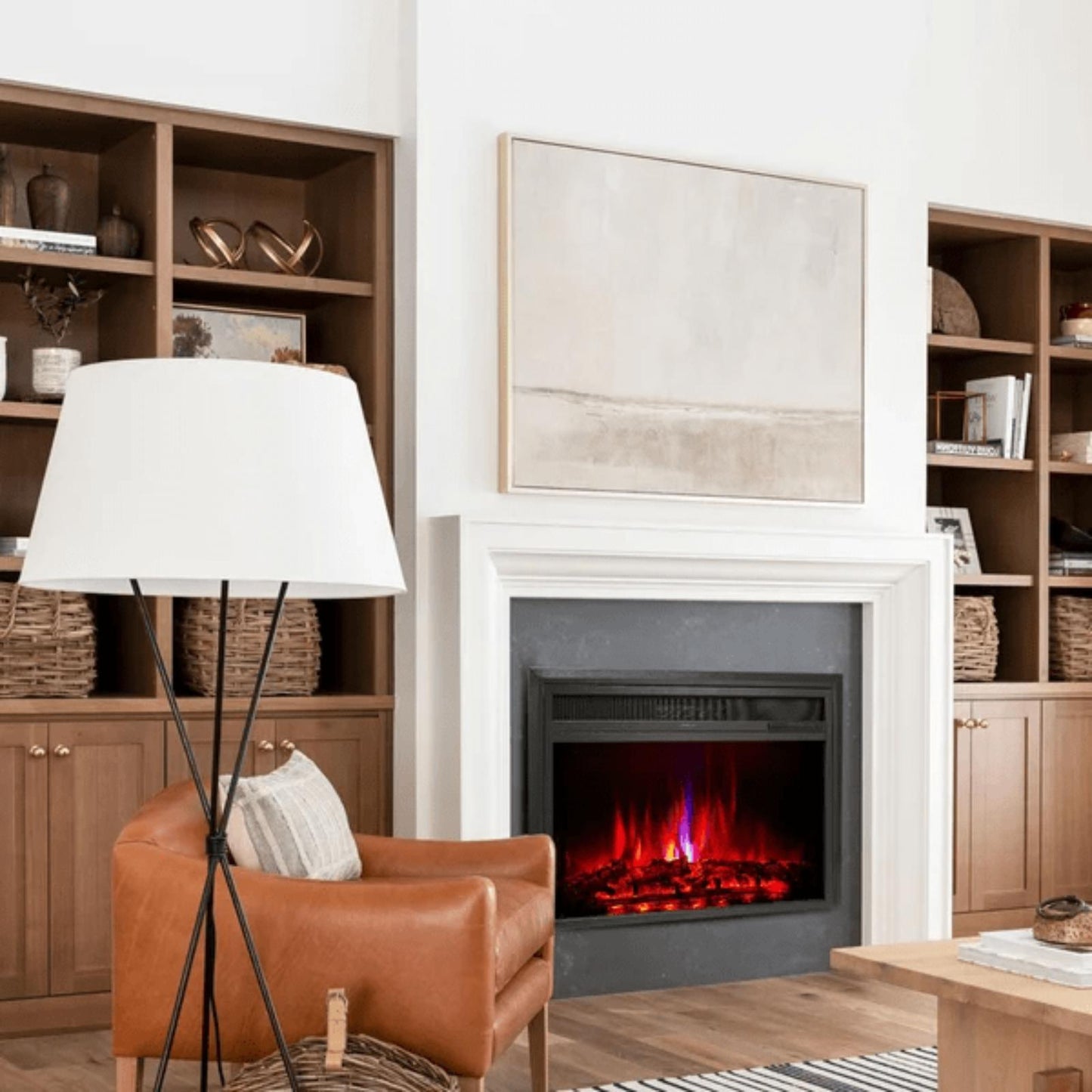 Electric Fireplace Insert - 32" In Wall Fireplace Heater - 1500W Built In Electric Fireplace with Remote Control