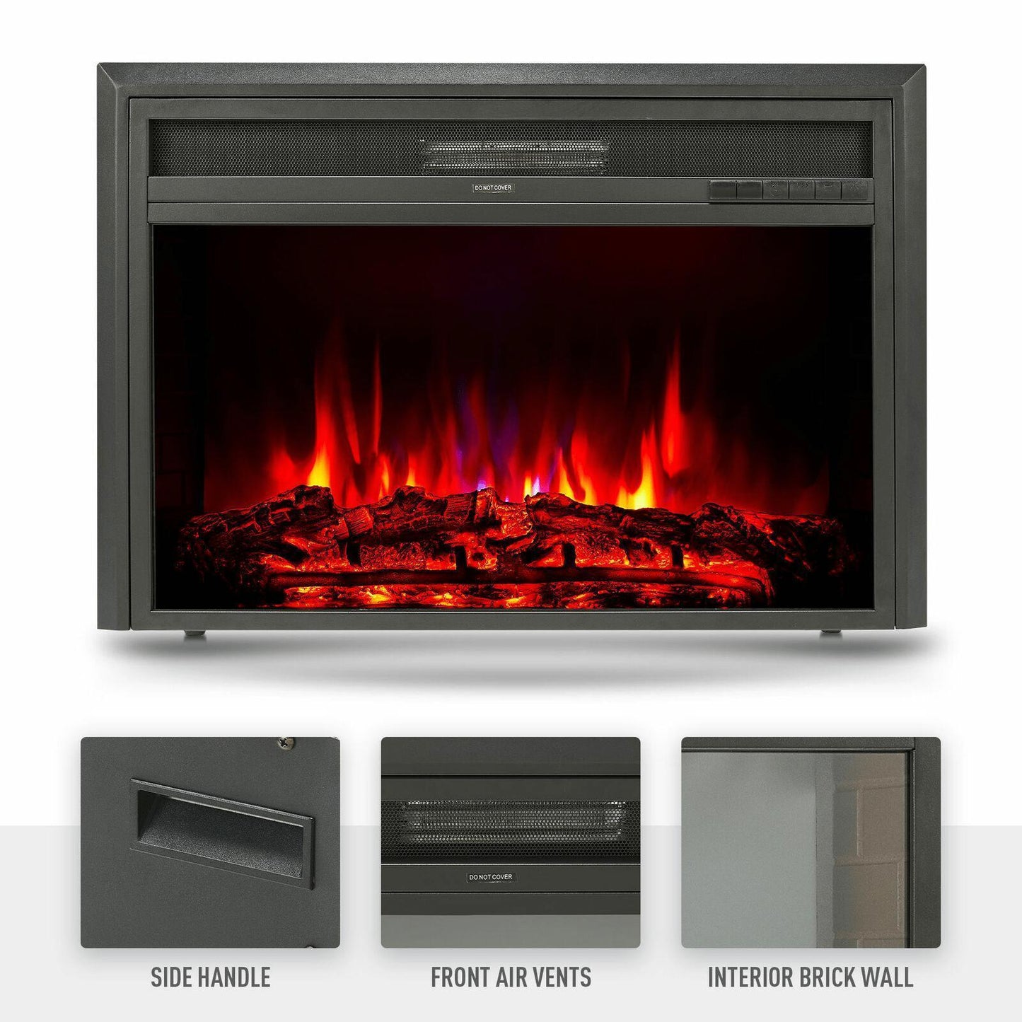 Electric Fireplace Insert - 32" In Wall Fireplace Heater - 1500W Built In Electric Fireplace with Remote Control