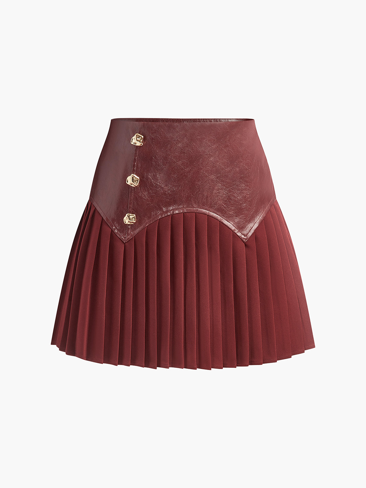 faux-leather-pleated-panel-mini-skirt