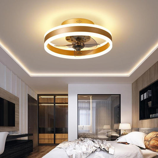 Ventilador de techo LED circular regulable de 16'' con luz