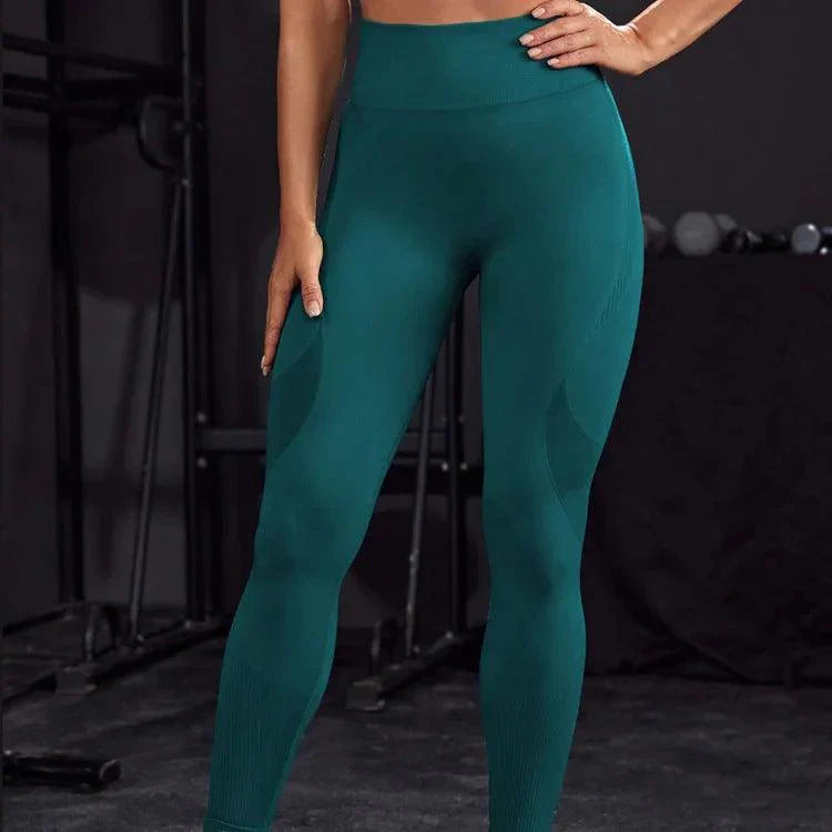 Leggings deportivos de fitness para ejercicio atlético de cintura alta, pantalones de yoga sin costuras para gimnasio
