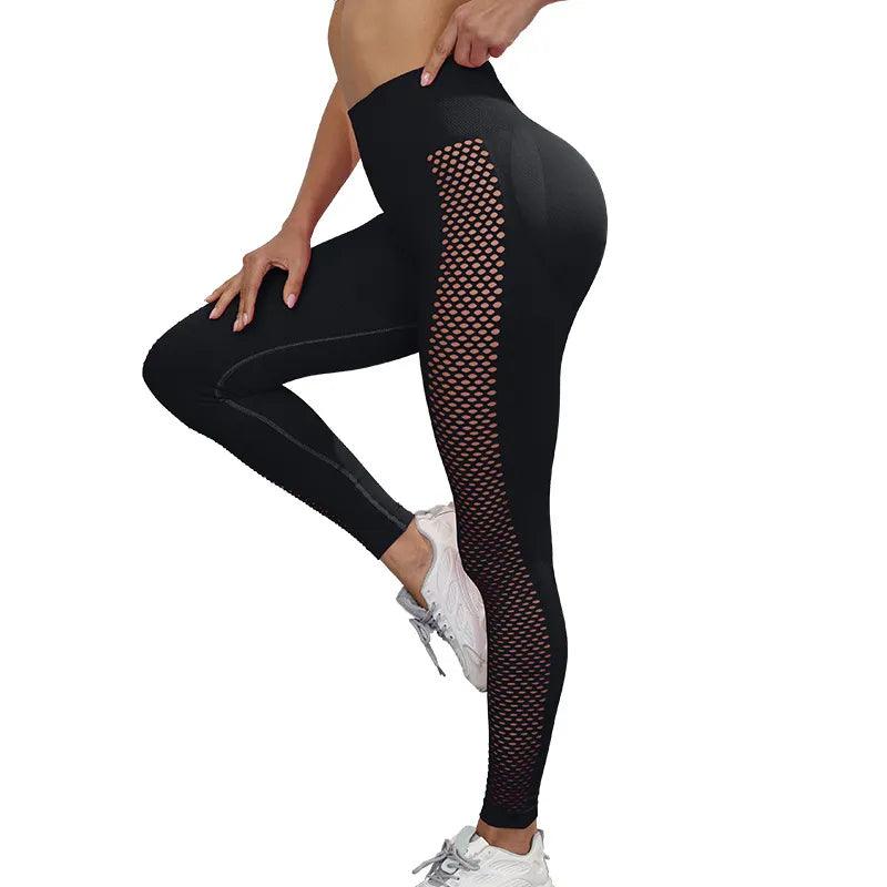Leggings deportivos femeninos de cintura alta con push up, pantalones sólidos, pantalones de yoga sexys