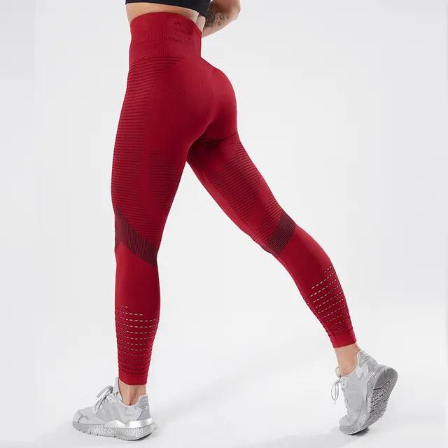 Leggings sin costuras de cintura alta Ropa deportiva transpirable Pantalones de yoga para mujer para hacer ejercicio