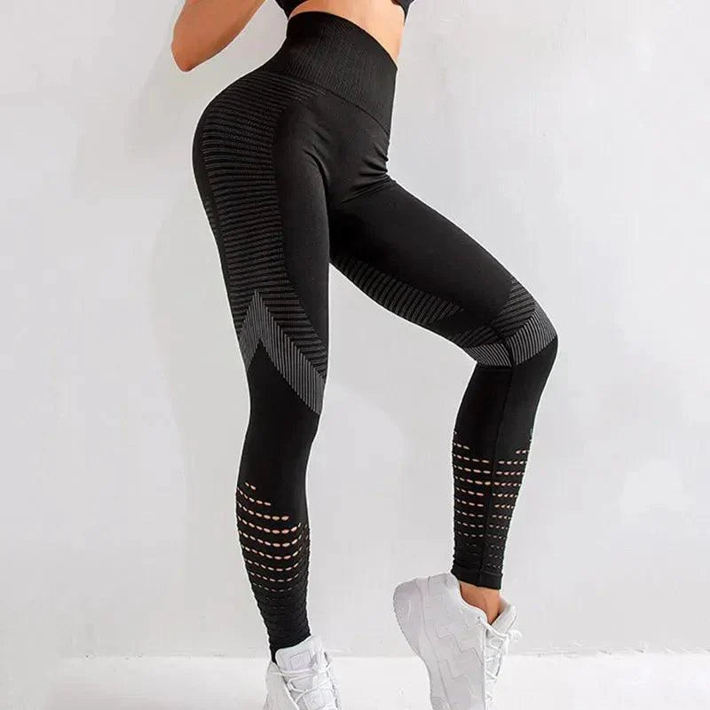 Leggings sin costuras de cintura alta Ropa deportiva transpirable Pantalones de yoga para mujer para hacer ejercicio