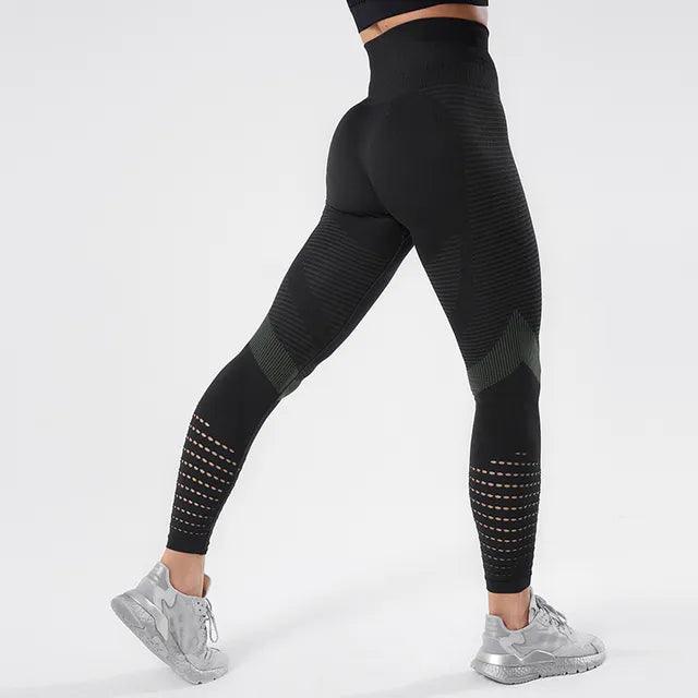 Leggings sin costuras de cintura alta Ropa deportiva transpirable Pantalones de yoga para mujer para hacer ejercicio