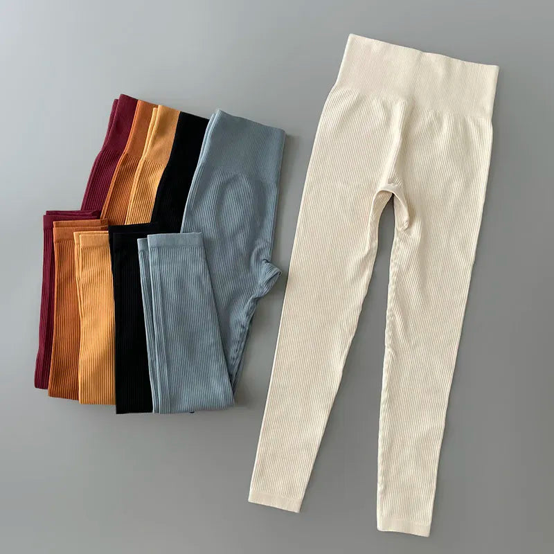 High-Waisted Seamless Fitness Yoga Pants With Tummy Control