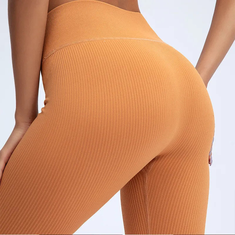 High-Waisted Seamless Fitness Yoga Pants With Tummy Control