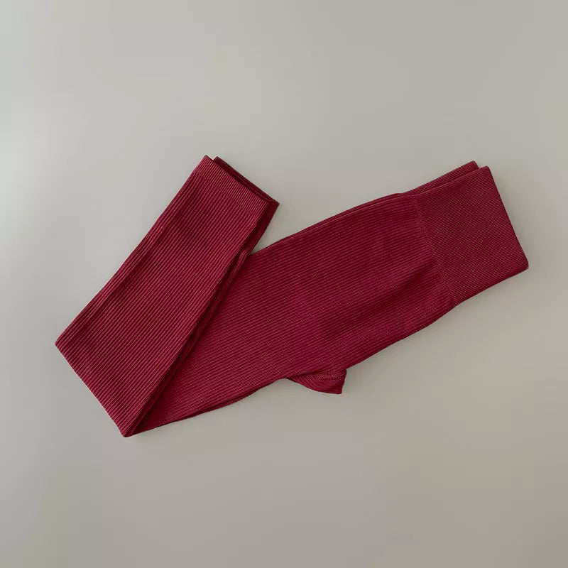 Pantalones de yoga deportivos sin costuras de cintura alta con control de abdomen