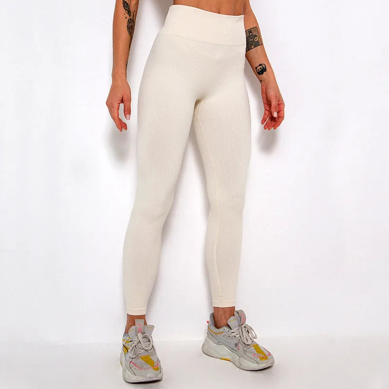 High-Waisted Seamless Fitness Yoga Pants With Tummy Control