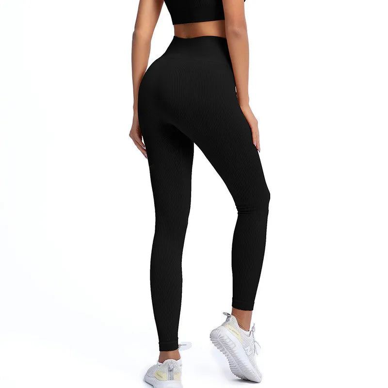 High-Waisted Seamless Fitness Yoga Pants With Tummy Control