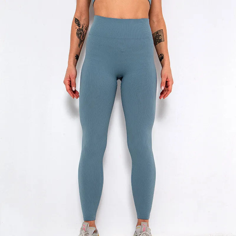 High-Waisted Seamless Fitness Yoga Pants With Tummy Control