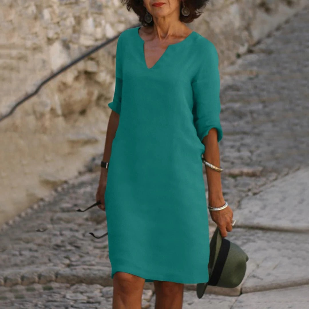 Summer Dress with V-Neck