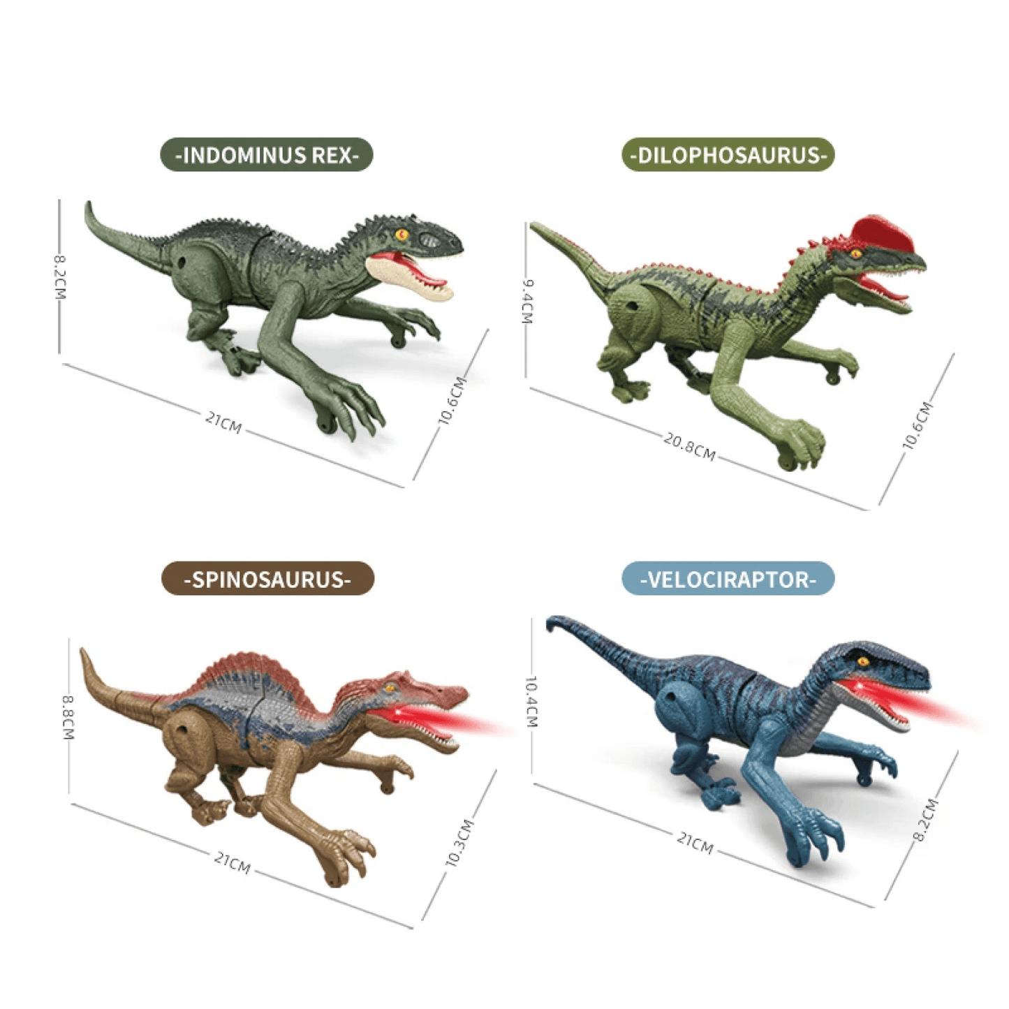 Jouet dinosaure télécommandé – Velociraptor T-Rex RC réaliste avec sons, lumières et mouvements