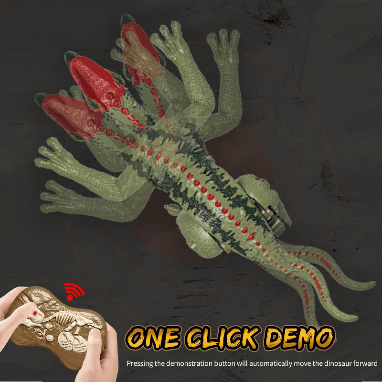 Jouet dinosaure télécommandé – Velociraptor T-Rex RC réaliste avec sons, lumières et mouvements