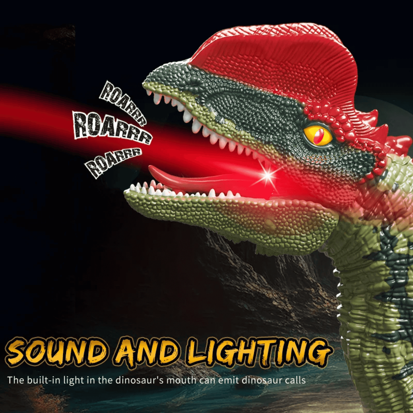 Jouet dinosaure télécommandé – Velociraptor T-Rex RC réaliste avec sons, lumières et mouvements