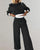 Conjunto de 2 piezas: sudadera corta bicolor con capucha y pantalones de jogging con cintura ajustable