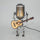 Lámpara Robot Vintage con Guitarra – Micrófono de Metal Luz de Escritorio para Músico