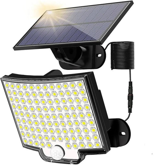 Luz solar exterior con 106 LED y sensor de movimiento