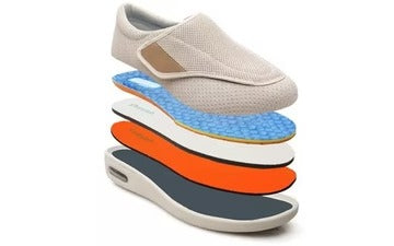 Zapatos anchos para diabéticos con pies hinchados – Alivio de presión, espuma viscoelástica y suela antideslizante