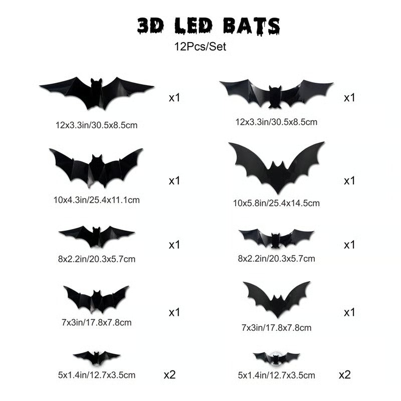 Ventayo – Glowing 3D Bats for Enchanted Walls (12 Pcs Set)
