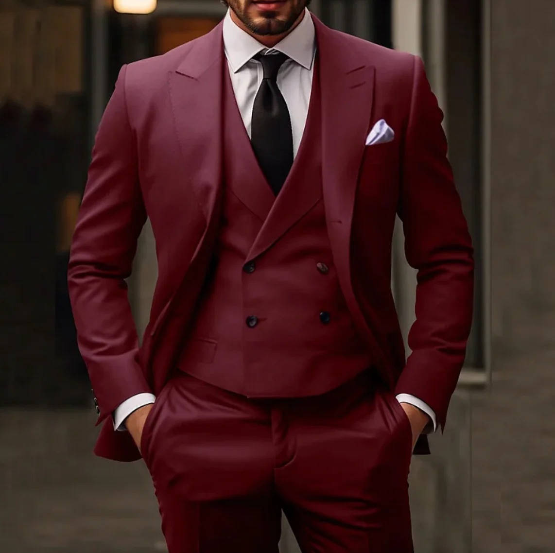 Men's 3-Piece Tuxedo Suit With Waistcoat