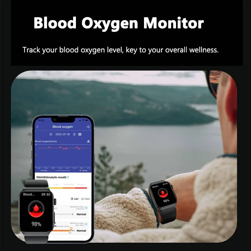 Reloj inteligente ECG – Monitor de presión arterial, glucosa, temperatura corporal y frecuencia cardíaca