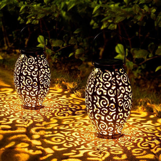 Faroles solares LED antiguos de bronce con energía solar