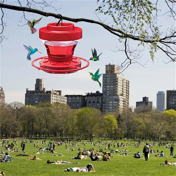 Alimentadores colgantes a prueba de abejas para colibríes con posadero