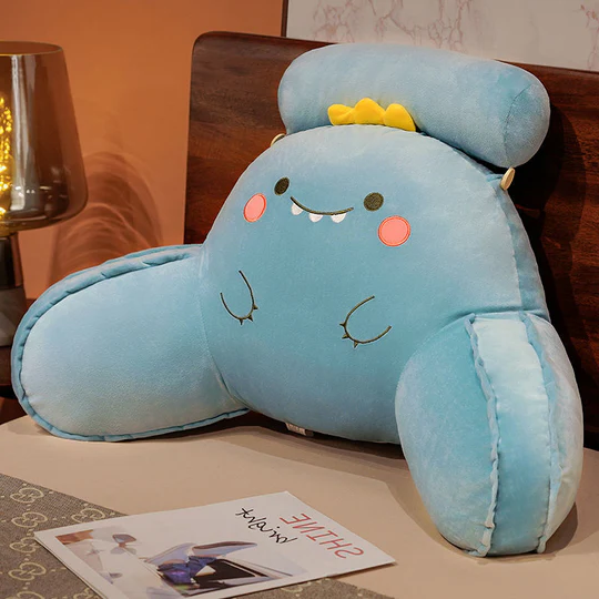 Almohada de respaldo para niños con brazos y reposacabezas ajustable