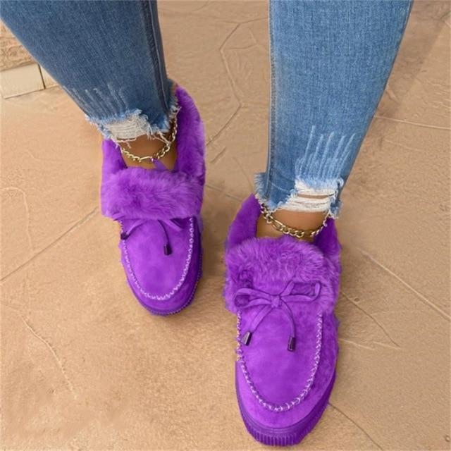 Botas mocasín de plataforma con piel sintética para nieve para mujer Floriana
