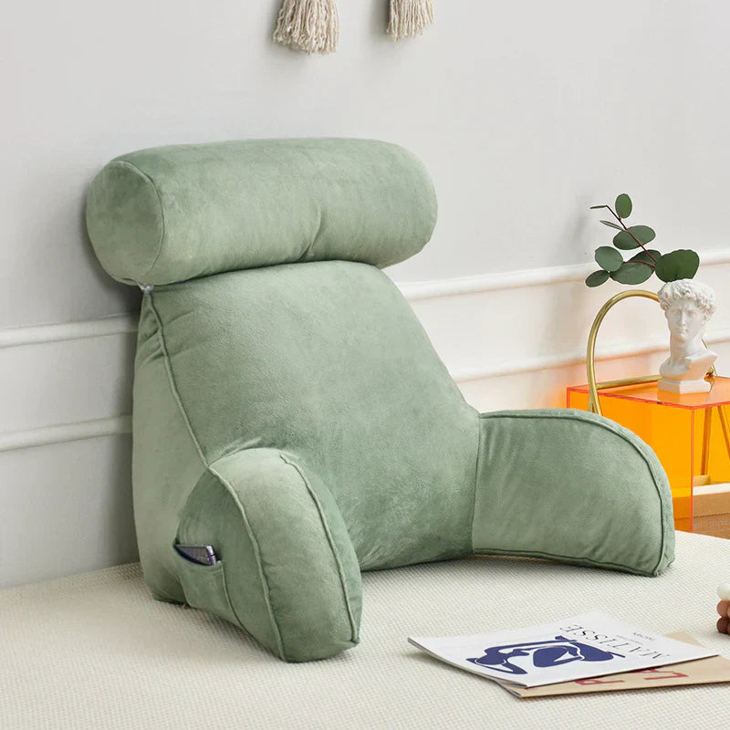 Reading Pillow with Arms – Backrest Support Cushion for Bed & Couch