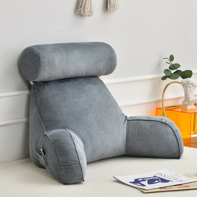 Almohada para respaldo con brazos y reposacabezas ajustable