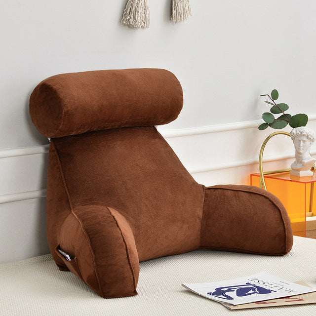 Almohada para respaldo con brazos y reposacabezas ajustable