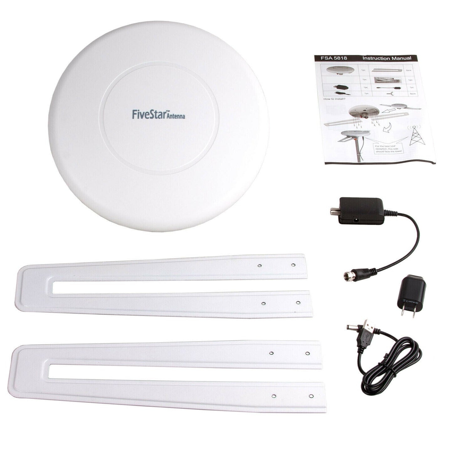 4K Amplified HDTV Antenna – Long Range 360° Omnidirectional Indoor/Outdoor TV Antenna Signal Booster