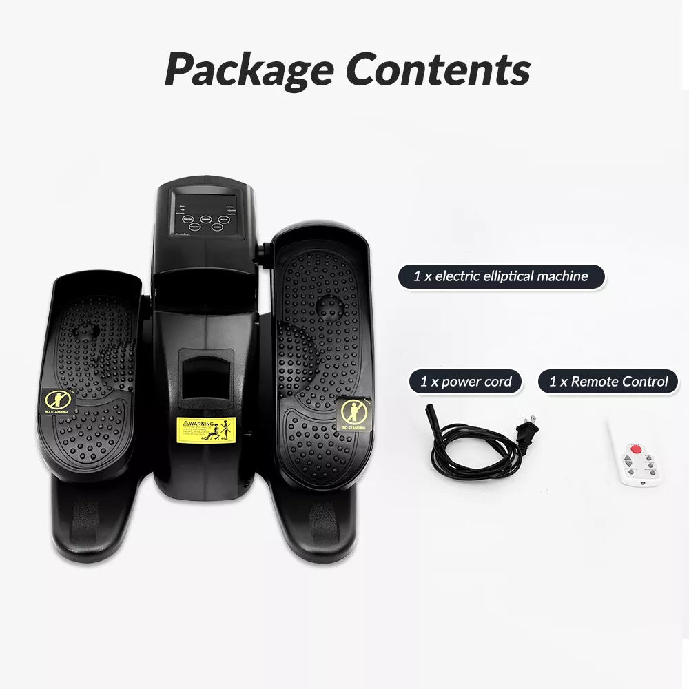 Under Desk Ellipse Leg Exerciser – Compact Seated Elliptical Machine with Remote, 5 Speeds & Massage Pedals
