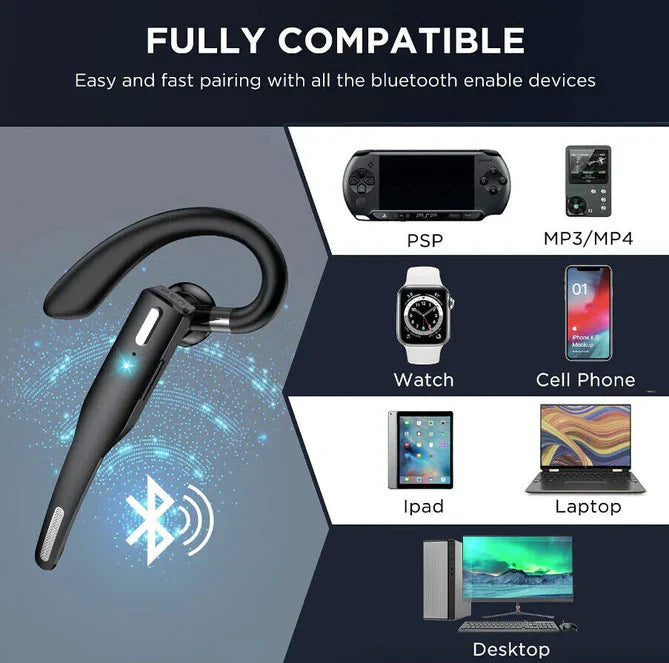 Casque/Écouteur sans fil Bluetooth 5.1 à double micro Trucker avec réduction de bruit