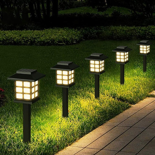 Paquete de 12 luces solares para camino exteriores