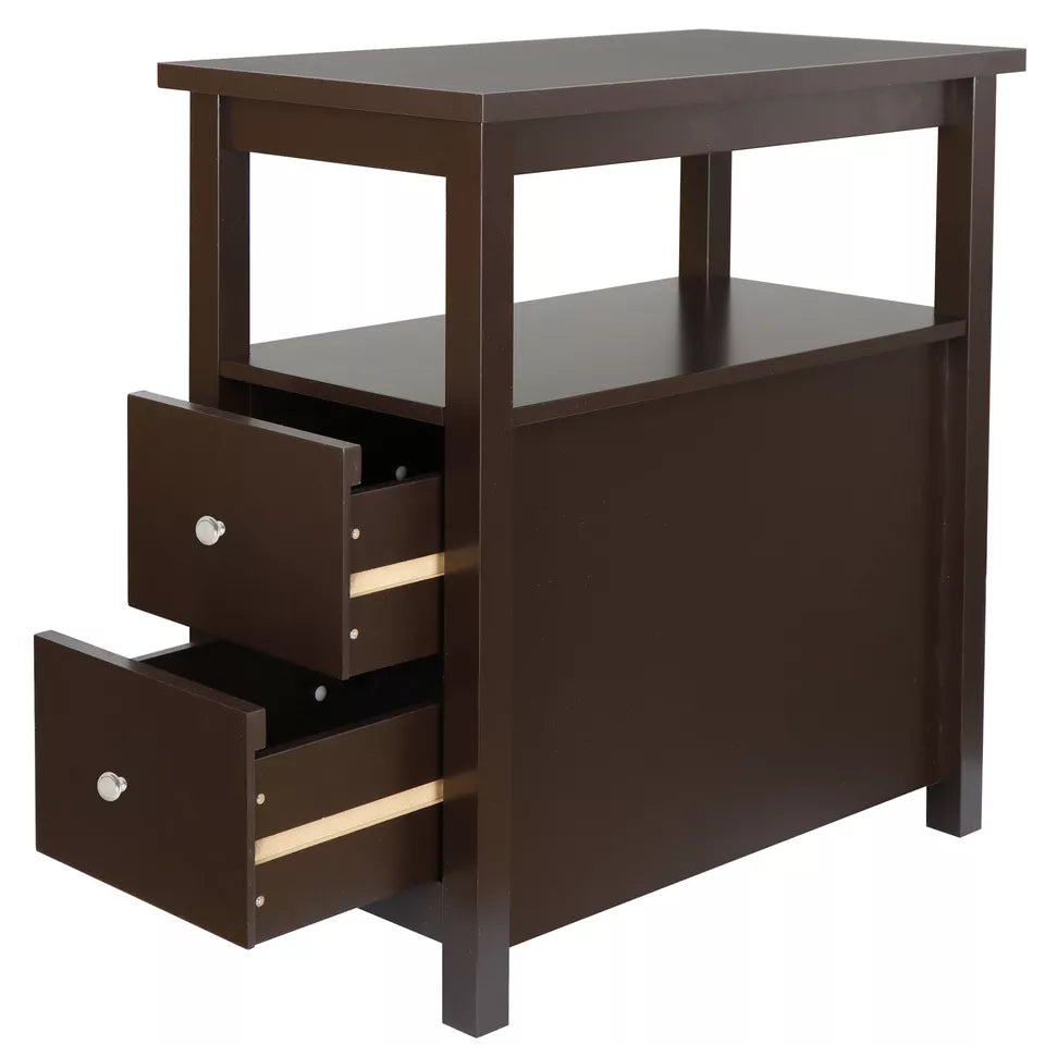 Minimalist Chair Side End Table With Drawers