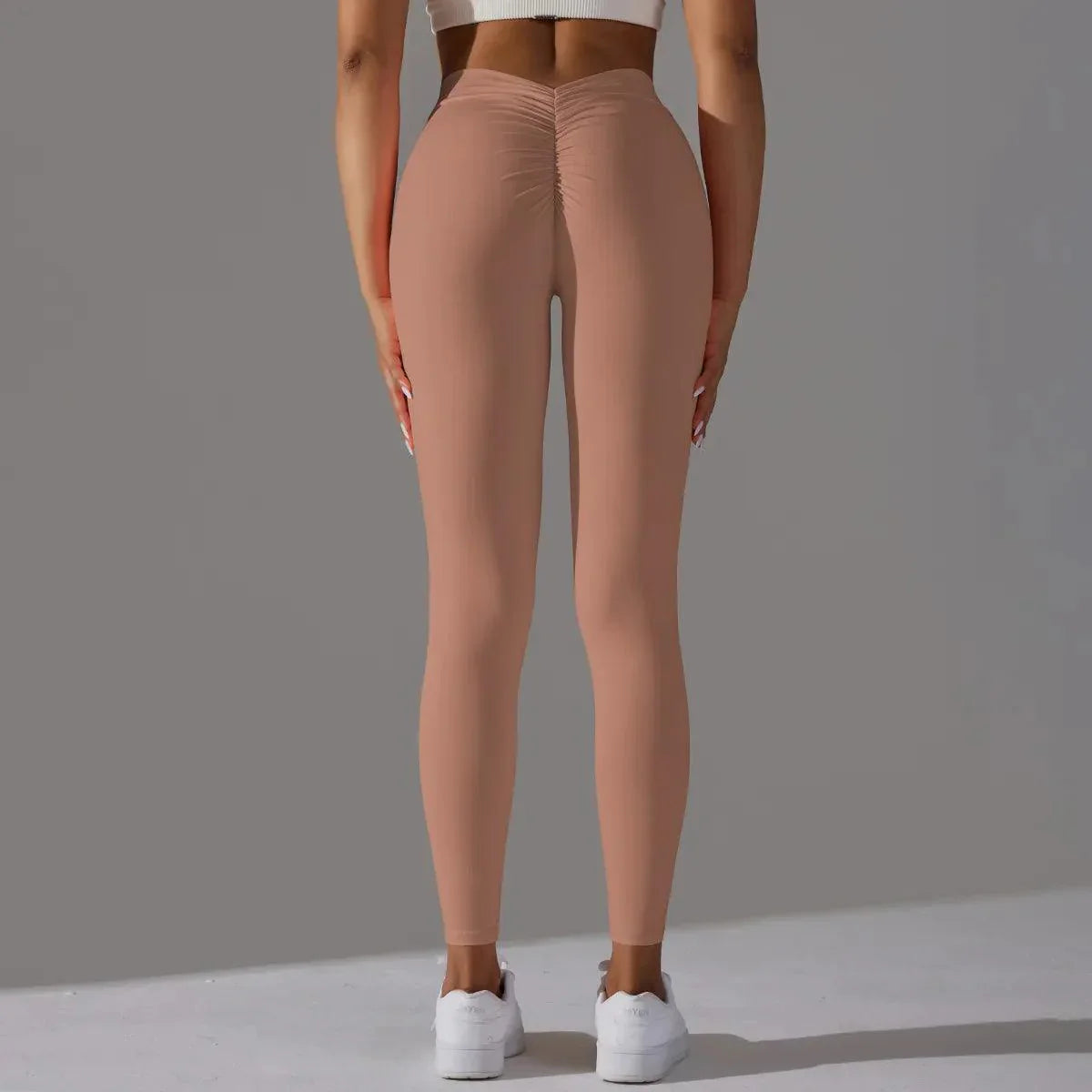 Leggings Sexy de Cintura en V Push Up para Mujer Leggings de Fitness Sensación Desnuda Pantalones de Yoga