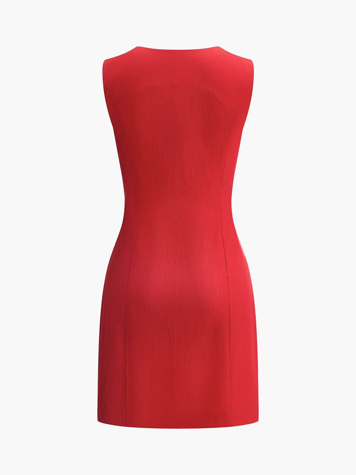 Eng anliegendes ärmelloses kurzes Kleid mit V-Ausschnitt
